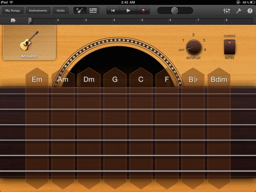  Smart Guitar, Chord view. 