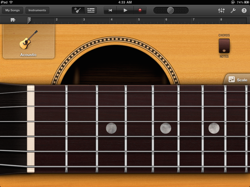  Smart Guitar, Notes view. 