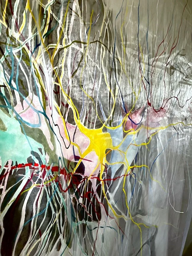 BrainBow, 2024, acrylic on canvas, 86”H X 64”W