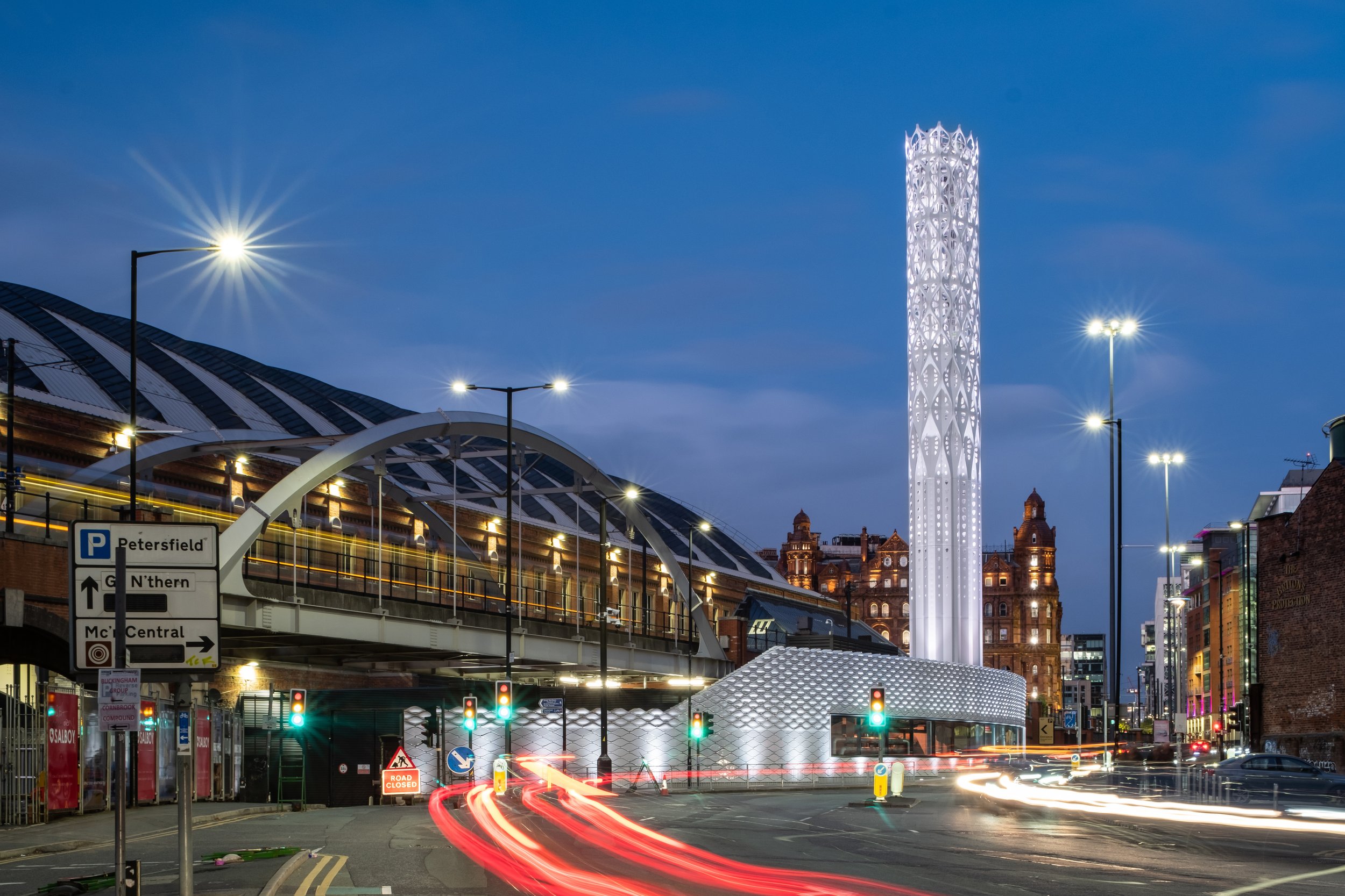 Tower of Light | Flue tower and facade in Manchester Centre — tonkin liu