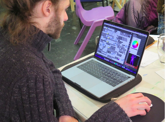 Using various computer programmes and sharing skills with the others. Photo by James Pollitt