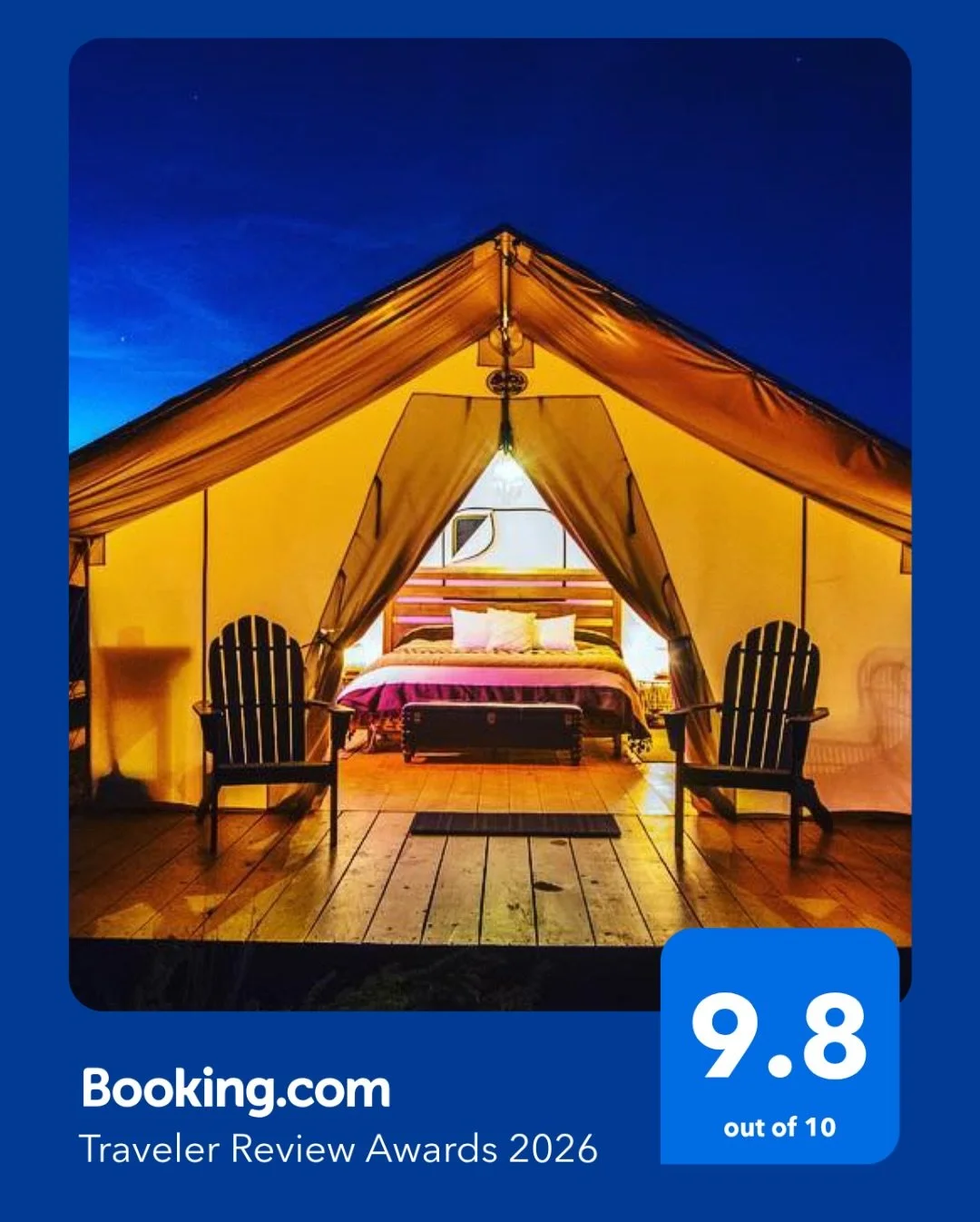 Big news from BaseCamp37 and @bookingcom &mdash; we&rsquo;re a 2026 Traveller Review Award recipient! Yahoo 🎉❤️🤠

A huge thank you to all of our guests for making every night unforgettable. We&rsquo;ve loved reading your 2025 reviews and can&rsquo;