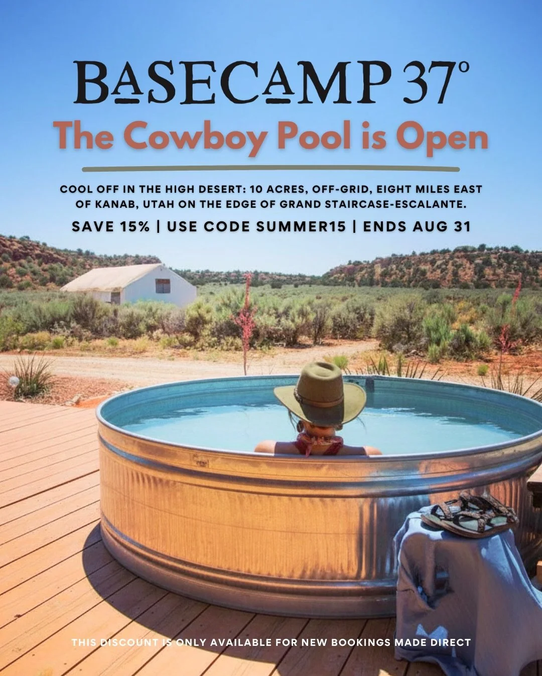 The cowboy pool is full. The fire pit is ready. And BaseCamp 37&deg; is doing what we do best: giving you a launch pad for adventure with friendly folks excited to meet you.

Summer in the high desert is something we look forward to all year. The day