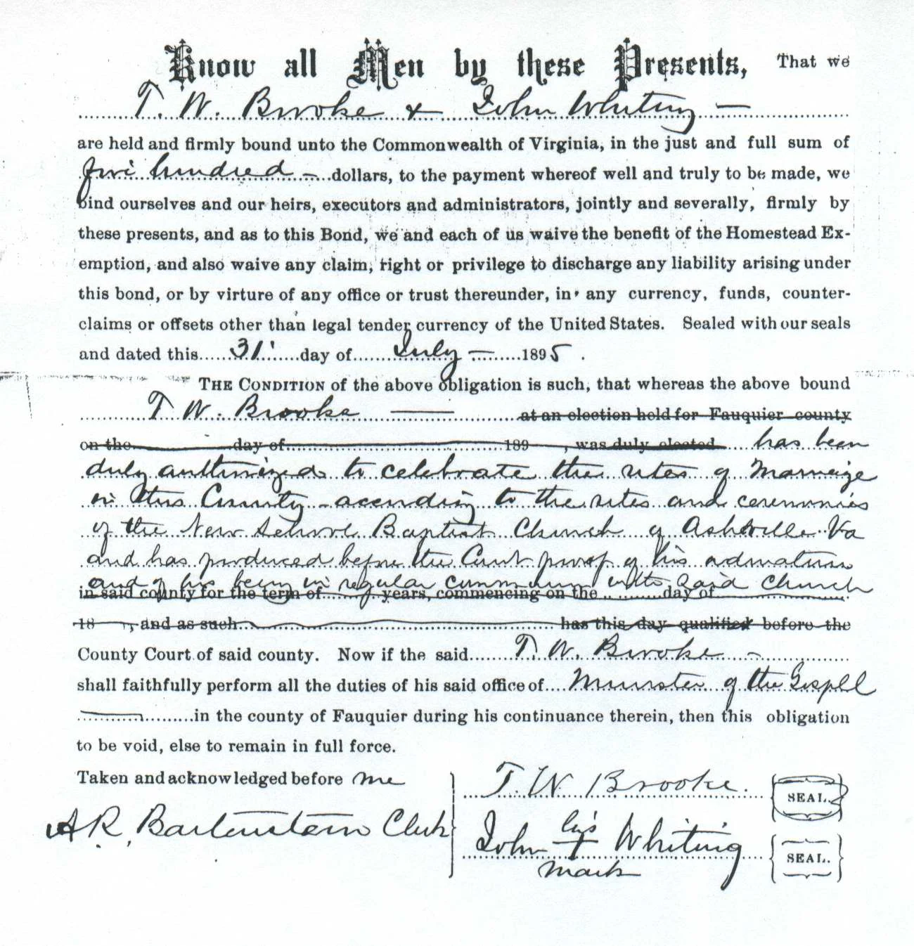 1895 ministers bond for t. w. brooke 2000fam0590.jpg