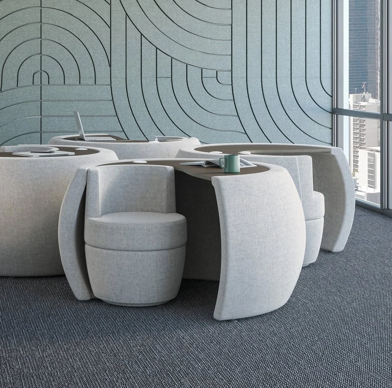 Delivering comfort, movement, and the right amount of surface to stay productive without overthinking it, TOOthePOINT takes a fresh spin on what a work-lounge product can be!

#arcadiacontract #beyondesign #workplacefurniture #officedesign #moderndes