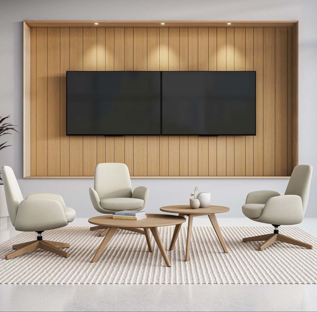 A touch of texture, a pop of color, and forms that flow &mdash; Ravelle tables bring harmony through shape and versatility. Nest them, group them, style them your way.

#arcadiacontract #RavelleOccasionalTables #occasionaltables #nestingtables #inter