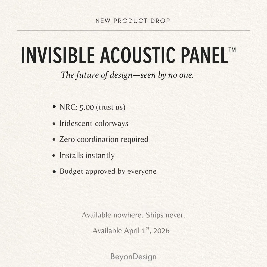Invisable Acoustic Panels, anyone? 😏