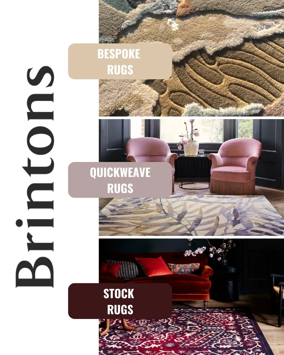 RUGS by Brintons: the perfect way to create texture, warmth and comfort and can immediately transform any space. Brintons offers a fully bespoke rug design service as well as a beautiful STOCKED collection of rugs to choose from 💯