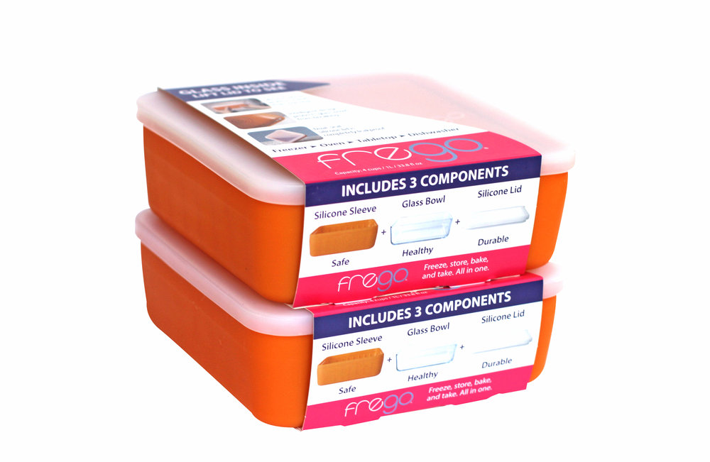 Two Pack: Orange 4 Cup Containers — Frego