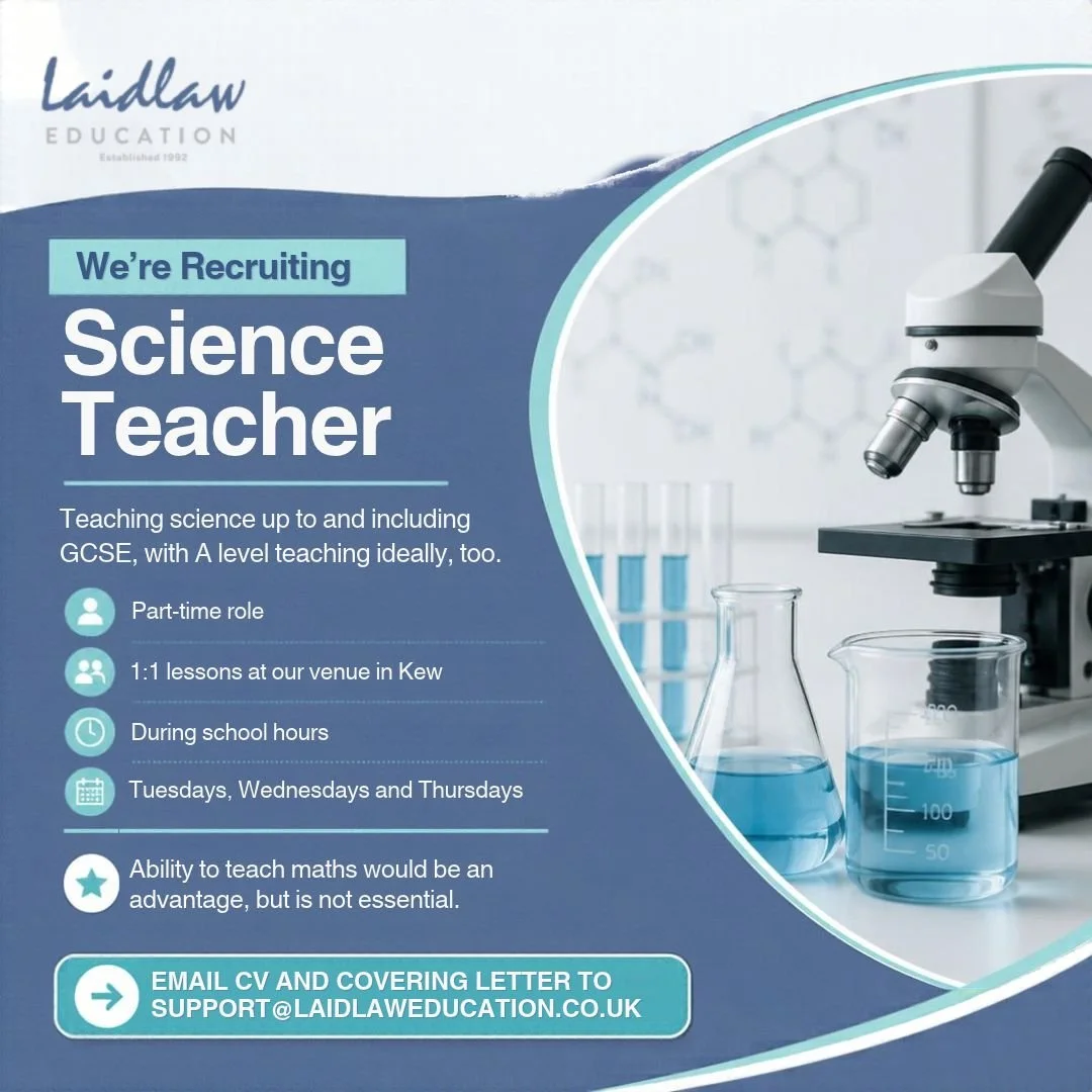 We're hiring a science teacher! 
