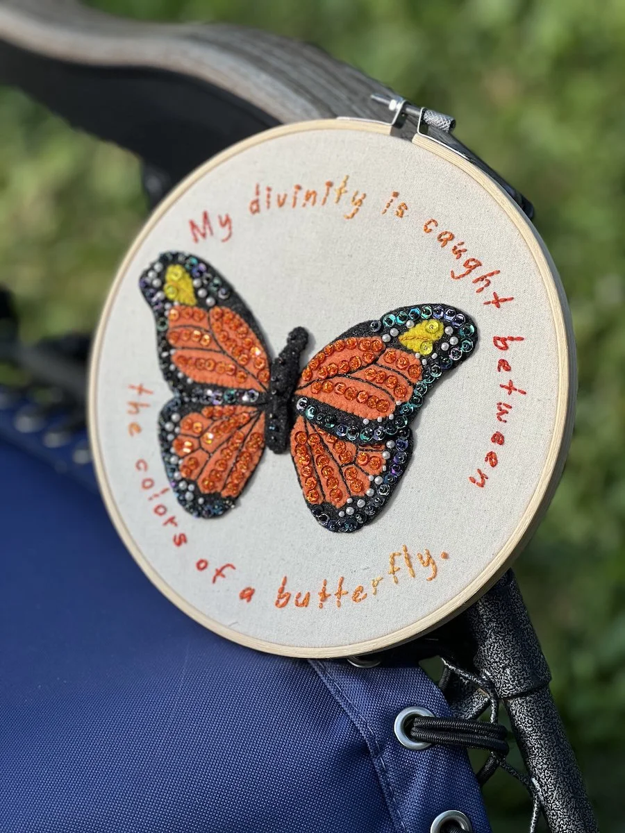 Diving Butterfly Embroidery Hoop