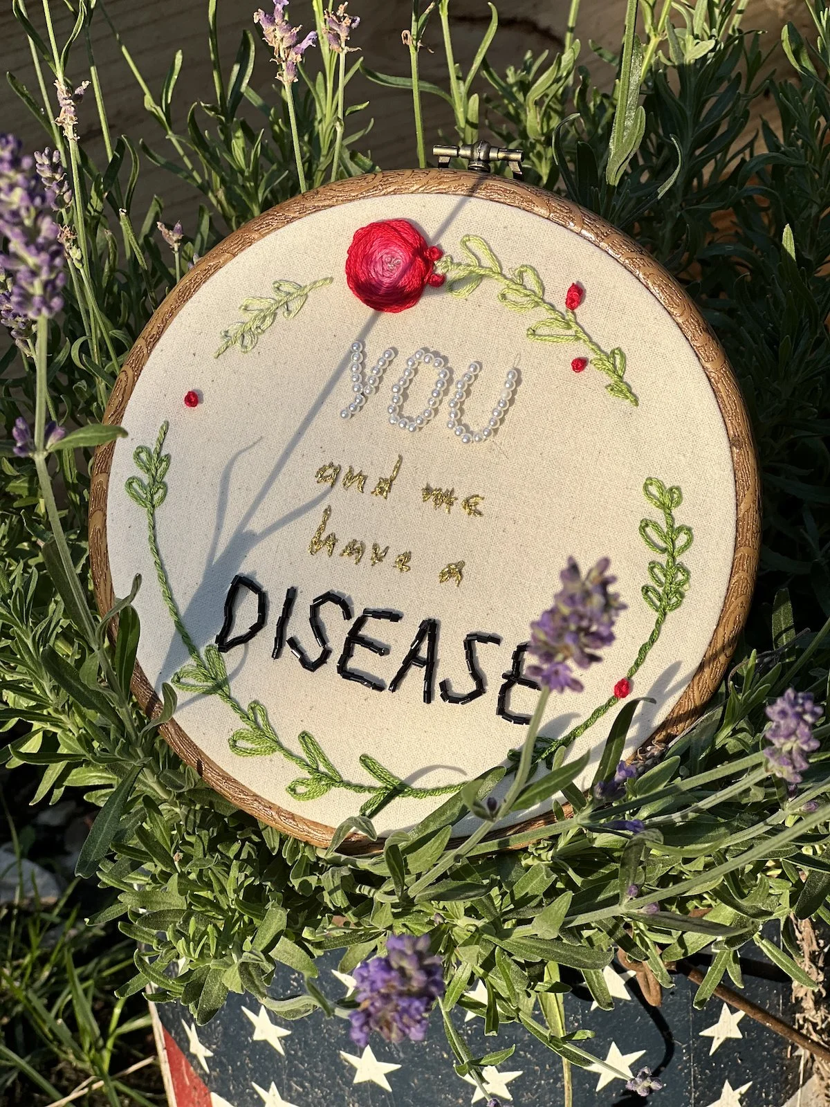 "Infected" Embroidery Hoop
