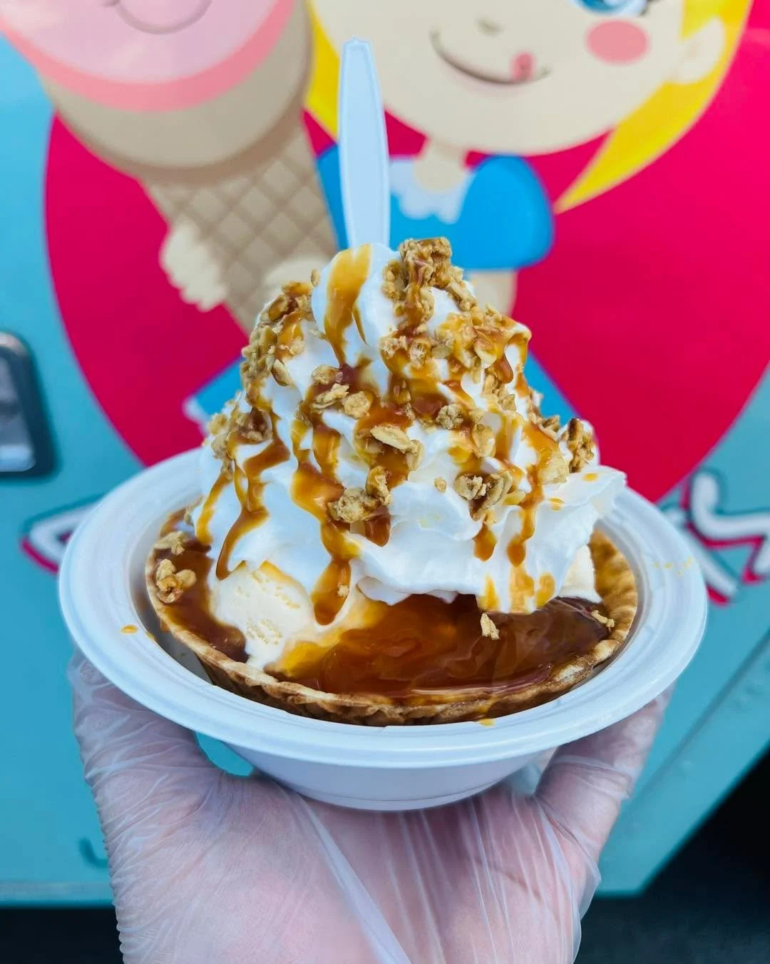 Party plans? We&rsquo;ve got dessert covered! 🍦 Our apple spice sundae is just one of the treats rolling up to your events in our ice cream truck. We keep our trucks going into the winter! Don&rsquo;t hesitate to reach out if you have an occasion th