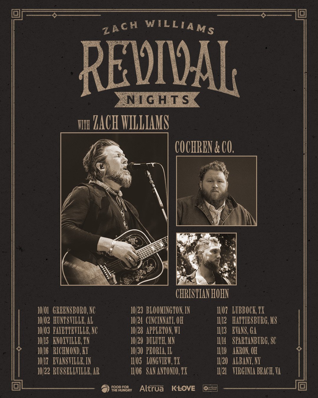 I&rsquo;ve been waiting to announce this&hellip; I&rsquo;m going on tour with Zach Williams and Christian Hohn in October. Tickets on sale 4/24 at 12PM ET. 🙌  Can&rsquo;t wait to see you out there.