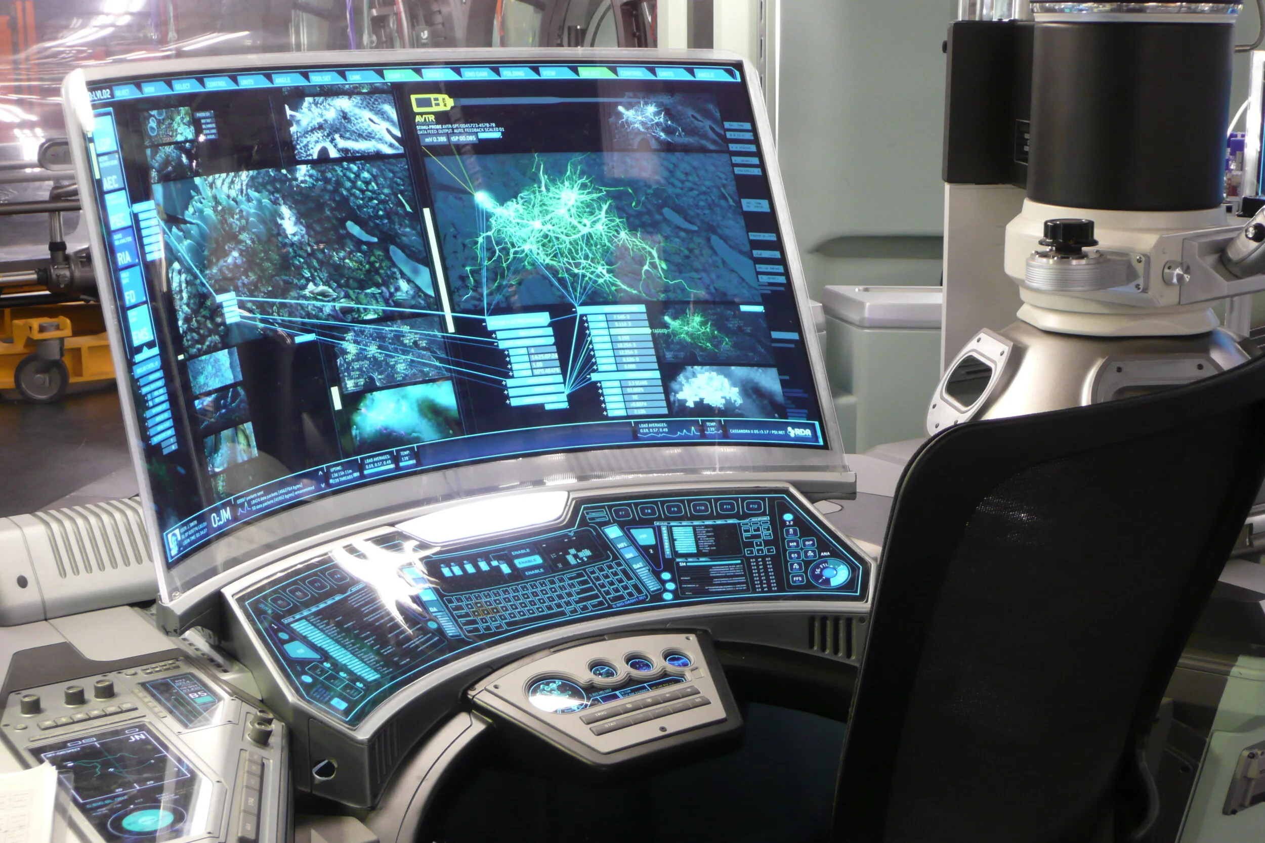  We did not have playback on the screens but utilized a backlit graphic. We could save money by having a lit screen for background. As a light source we utilized a luminescent film that was thin and could be curved to conform to the lens. 