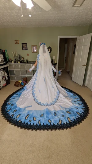 princess polly baby blue dress Feeling Blue Corpse Bride 7 Piece Costume Set - Blue