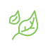 A simple drawing of a green leaf representing eco friendly