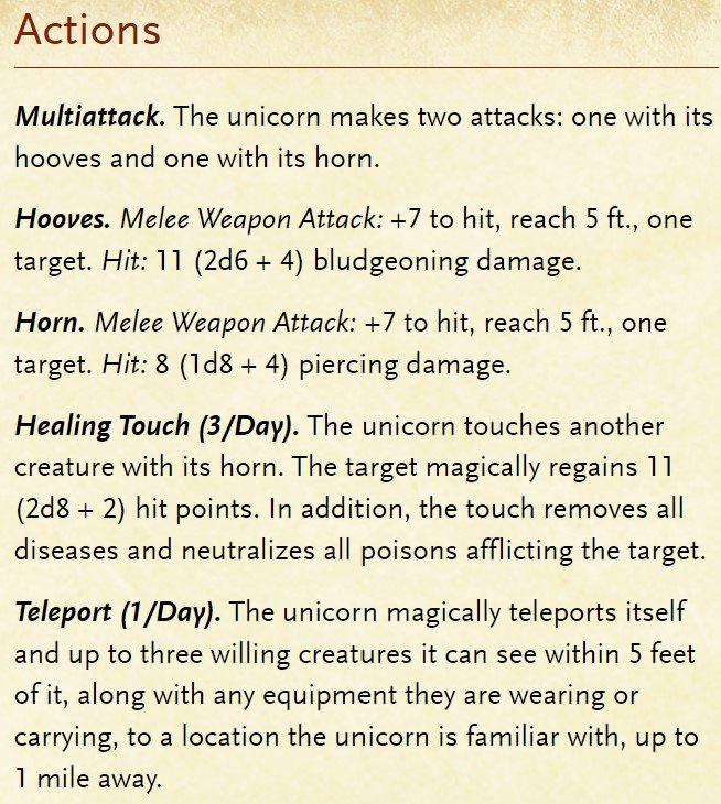 Monsters and NPCs :: D&D 5e :: WotC Source Books :: Monster Manual ::  Unicorn, rounded features