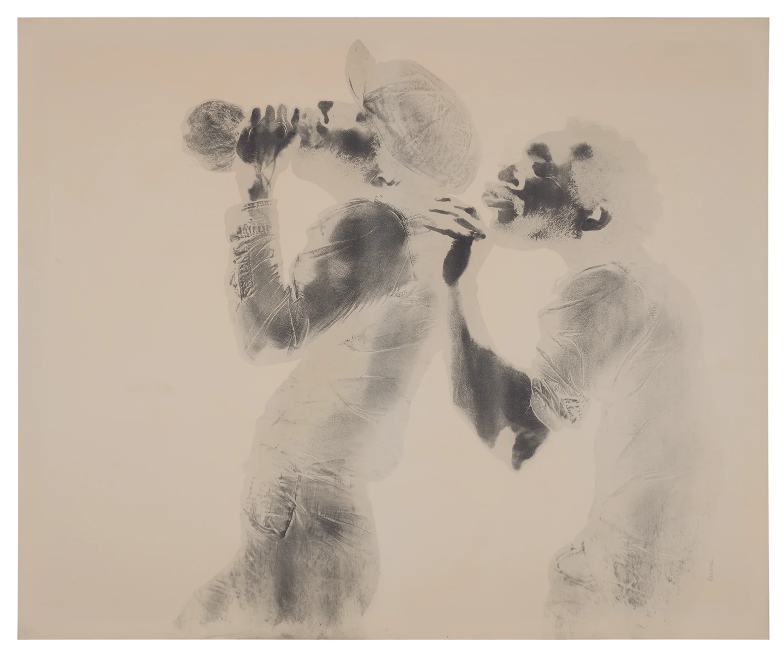 The Wine Leading the Wine, c. 1969, Body print, Photo by Bill Orcutt