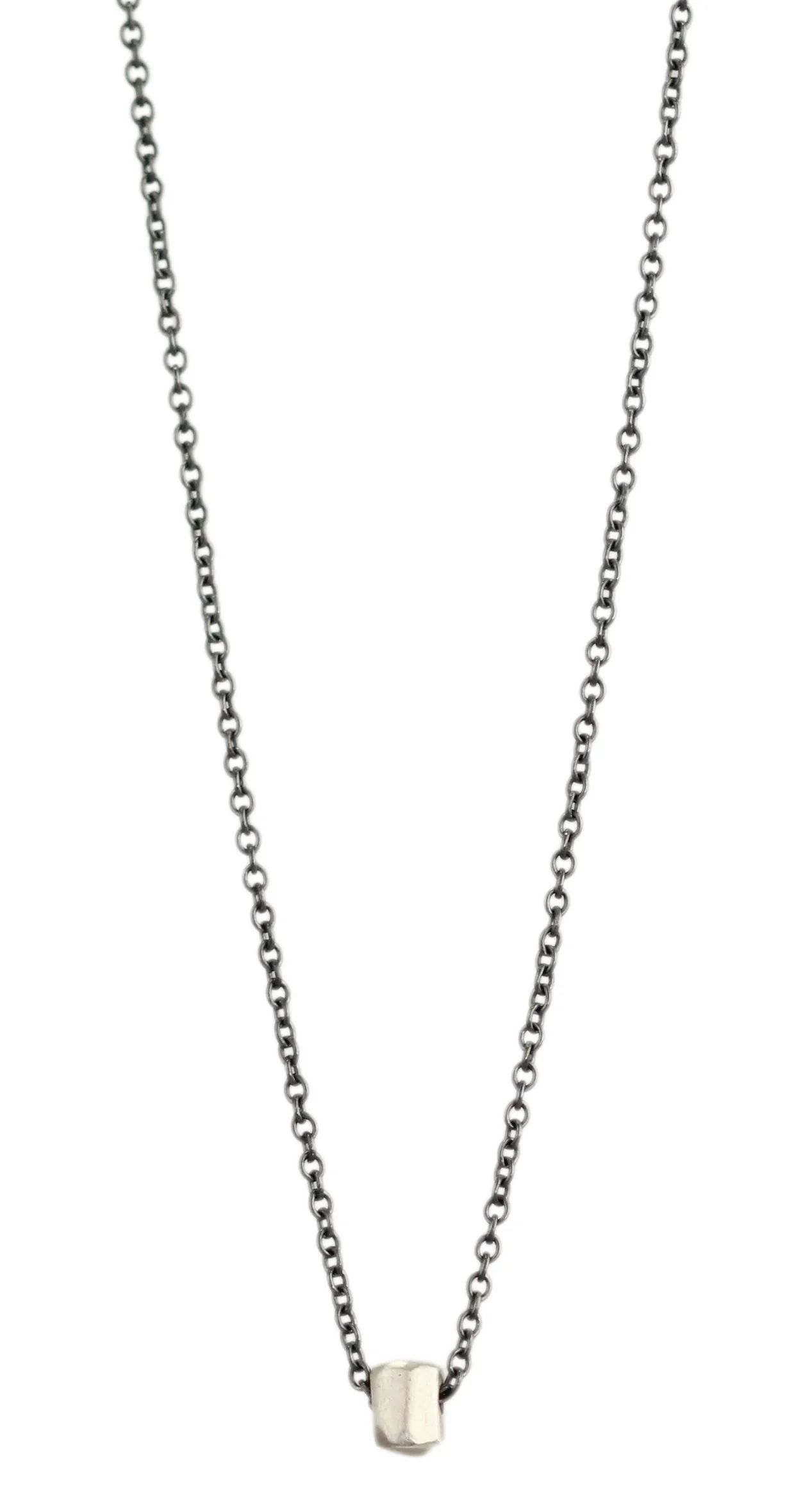 SILVER NUGGET NECKLACE