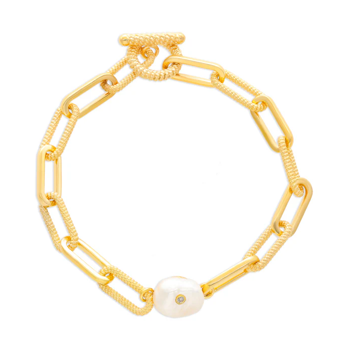 LINK BRACELET WITH PEARL
