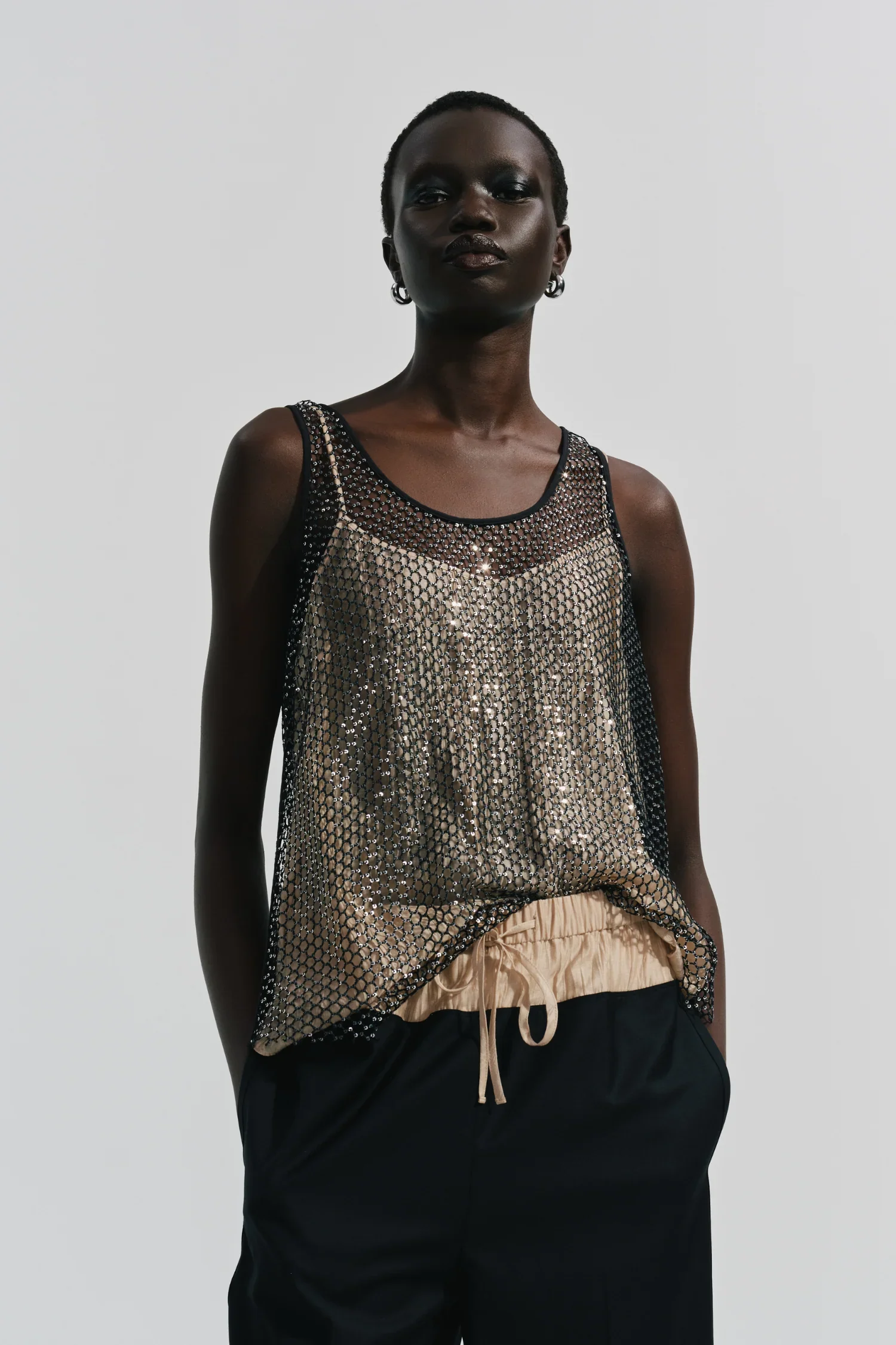Menton Mesh Sequin Top