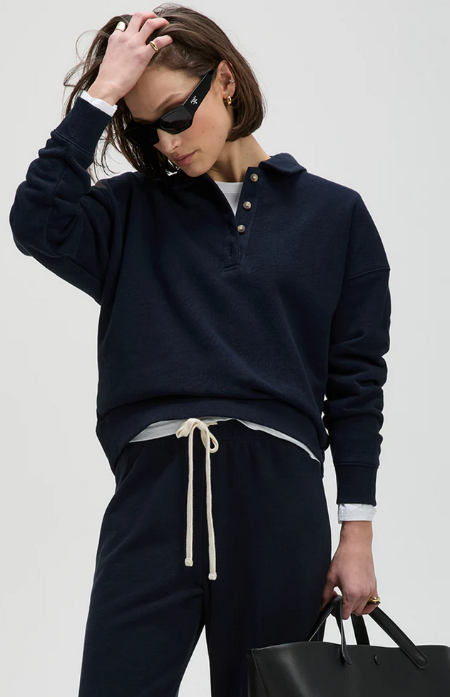 The French Terry Polo in Navy