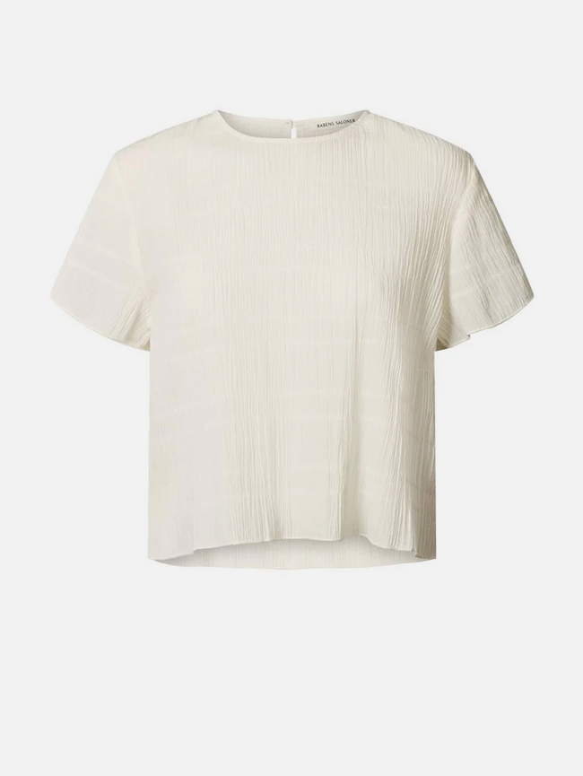 Manar Irregular smocking T-shirt