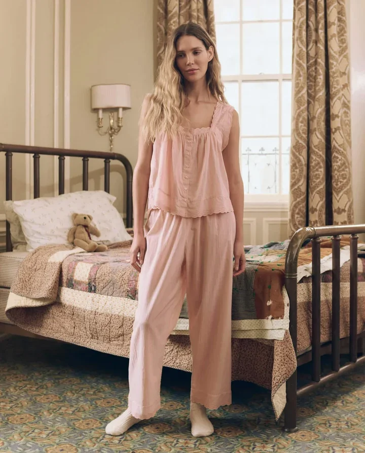 THE EYELET TANK AND EASY SLEEP PANT SET