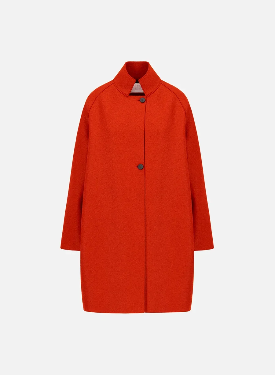 RAGLAN CAPE IN PRESSED WOOL