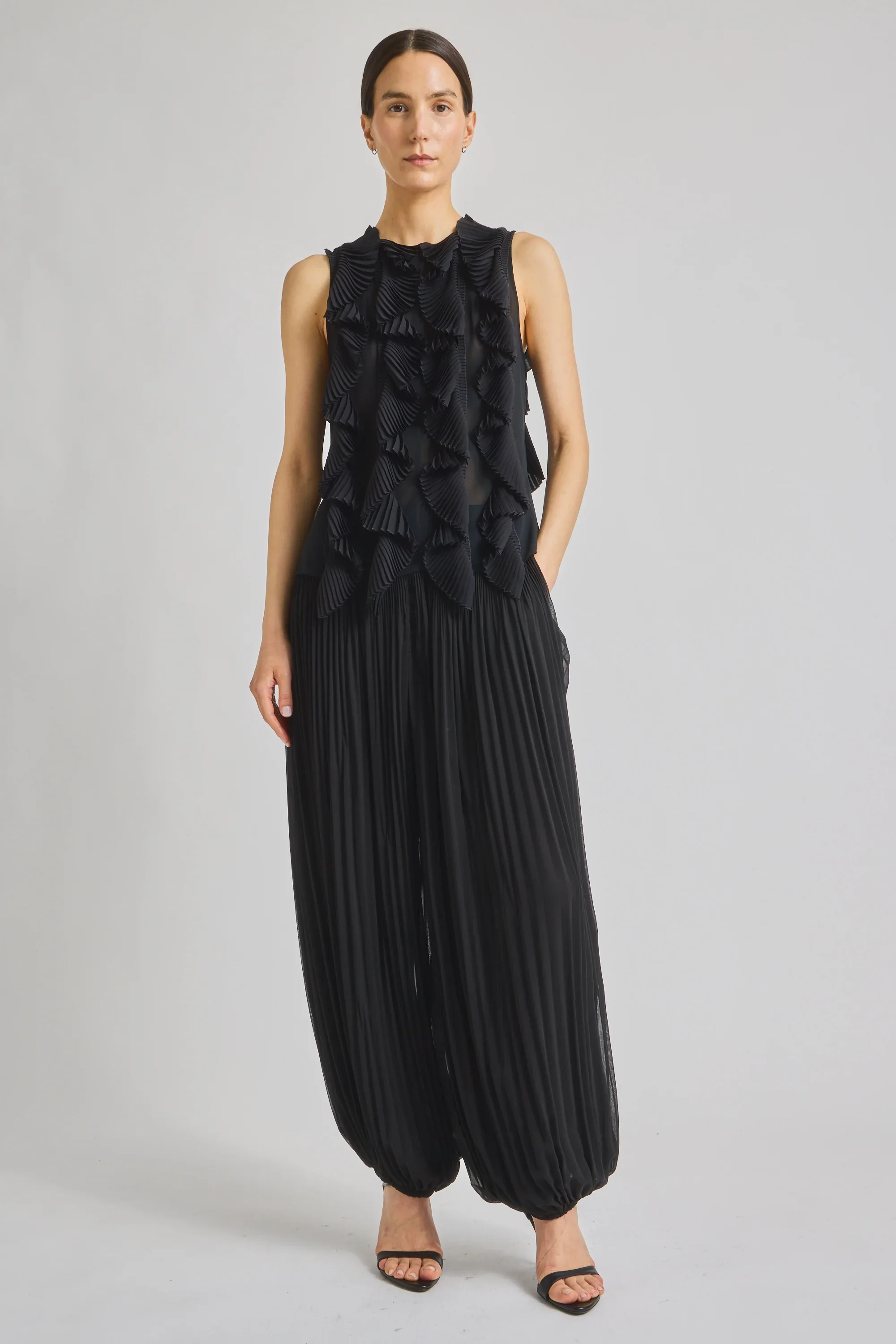 Neo Organza Pleated Top