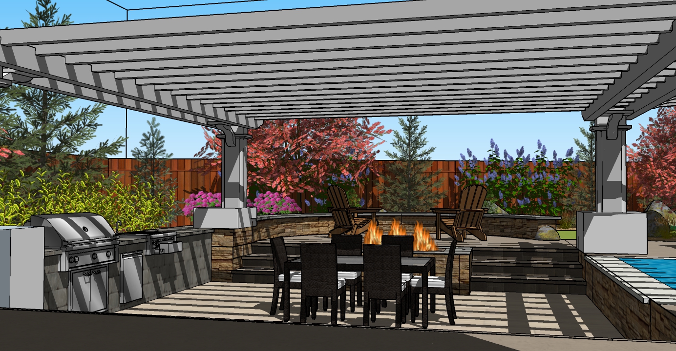 Pergola and outdoor kitchen in Reno, NV