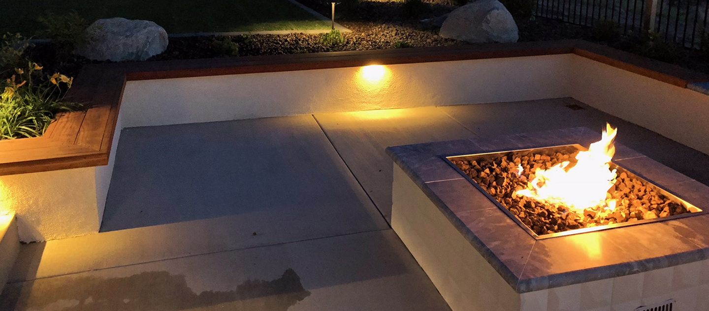 Patio with landscape lighting in Sparks, NV