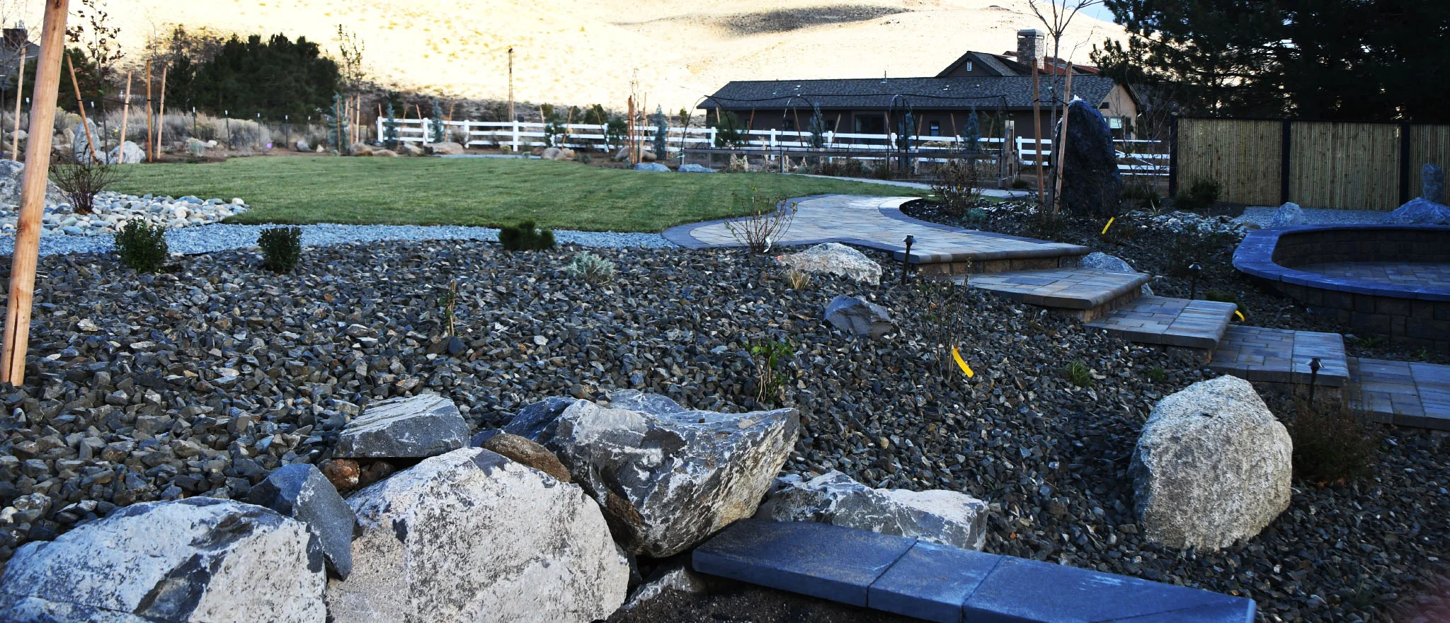Outdoor living area with pergola in Reno, NV