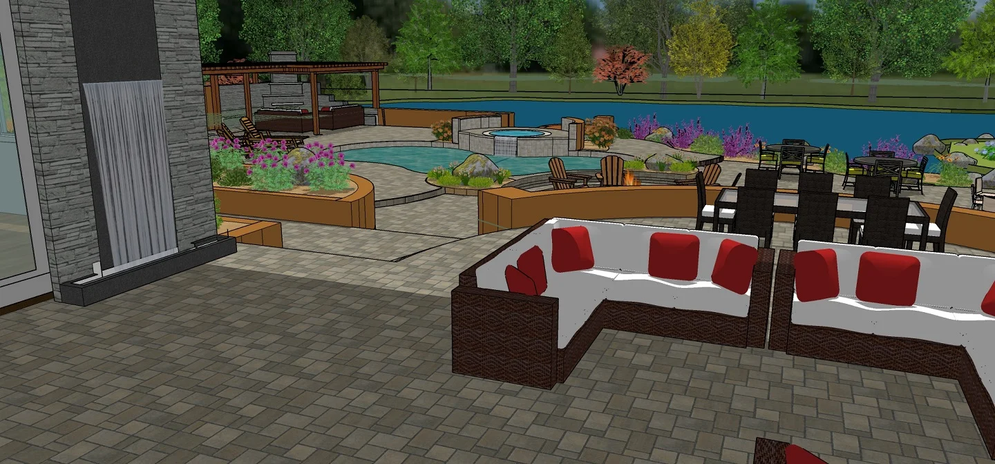 Patio pavers and retaining wall landscape design in Reno NV