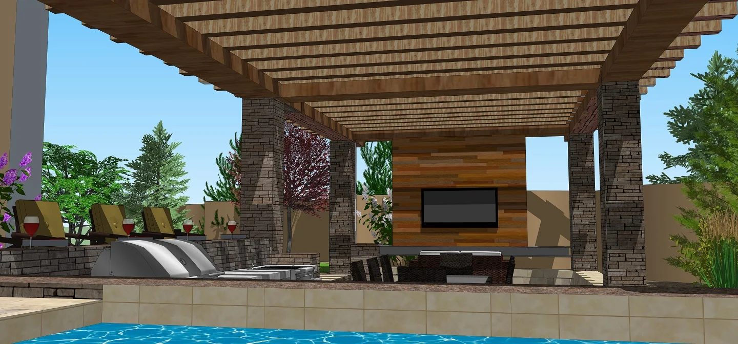 Pergola with outdoor kitchen in Reno, NV