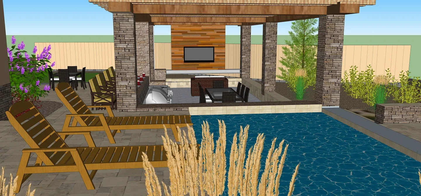 Rocklin, CA top landscape designer for pool designs with pergola