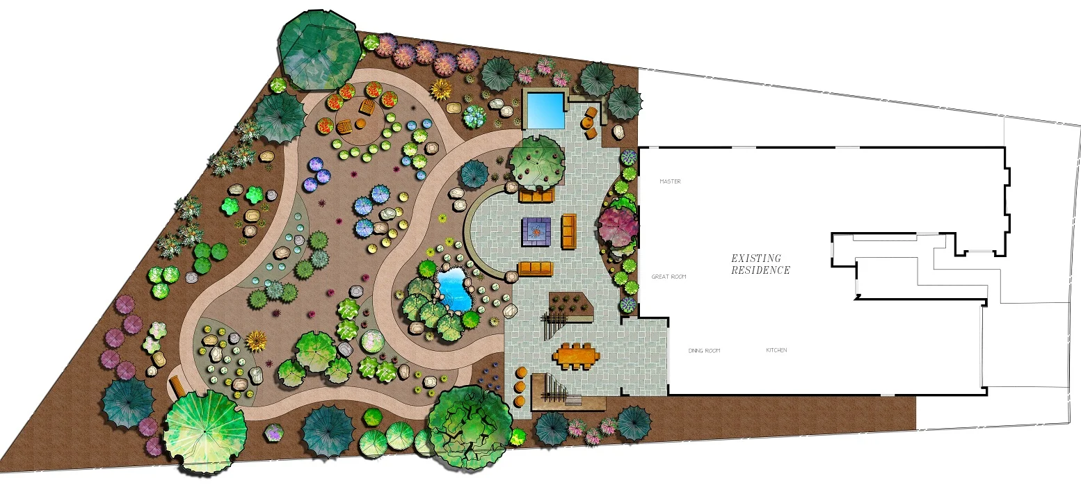 Landscape architecture with outdoor fireplace in Sparks NV