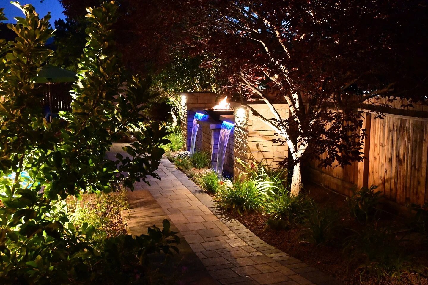 Walkway with landscape lighting in Reno, NV