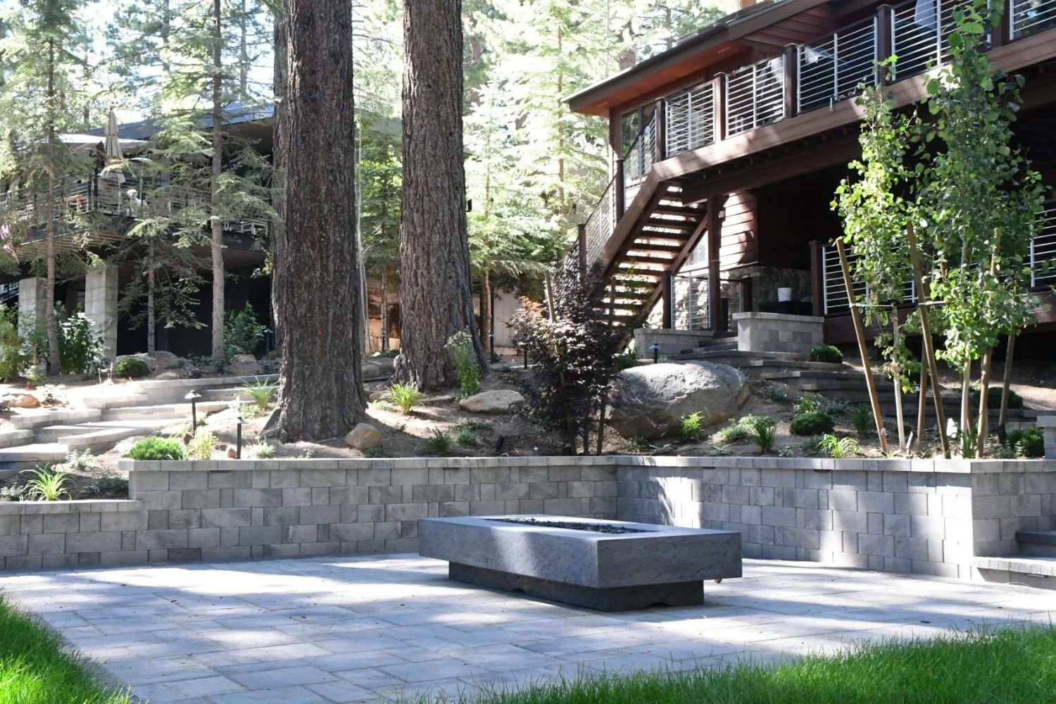 Paver patio with outdoor fireplace in Reno, NV