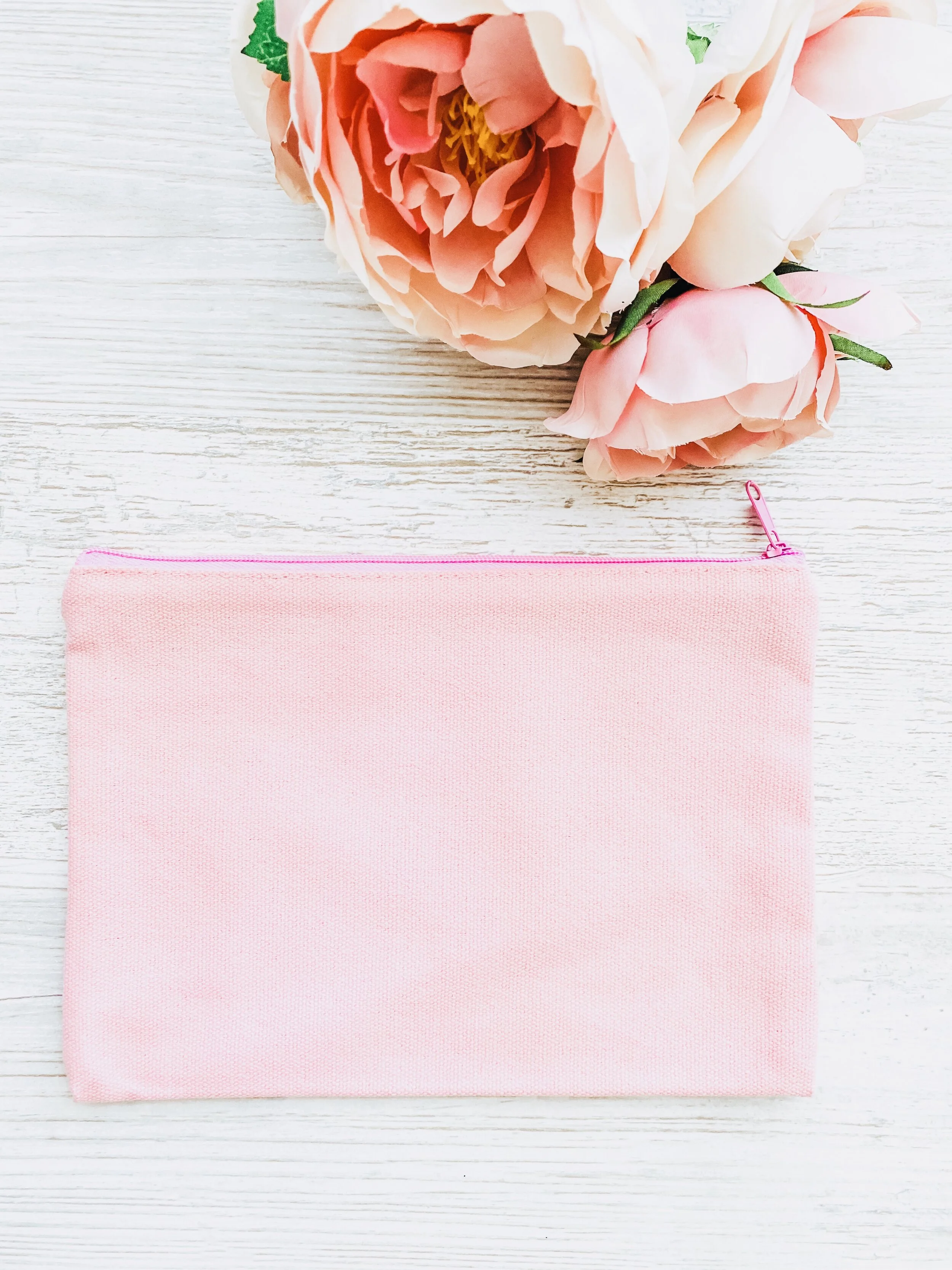 Pink Zipper Canvas Pouch .jpeg
