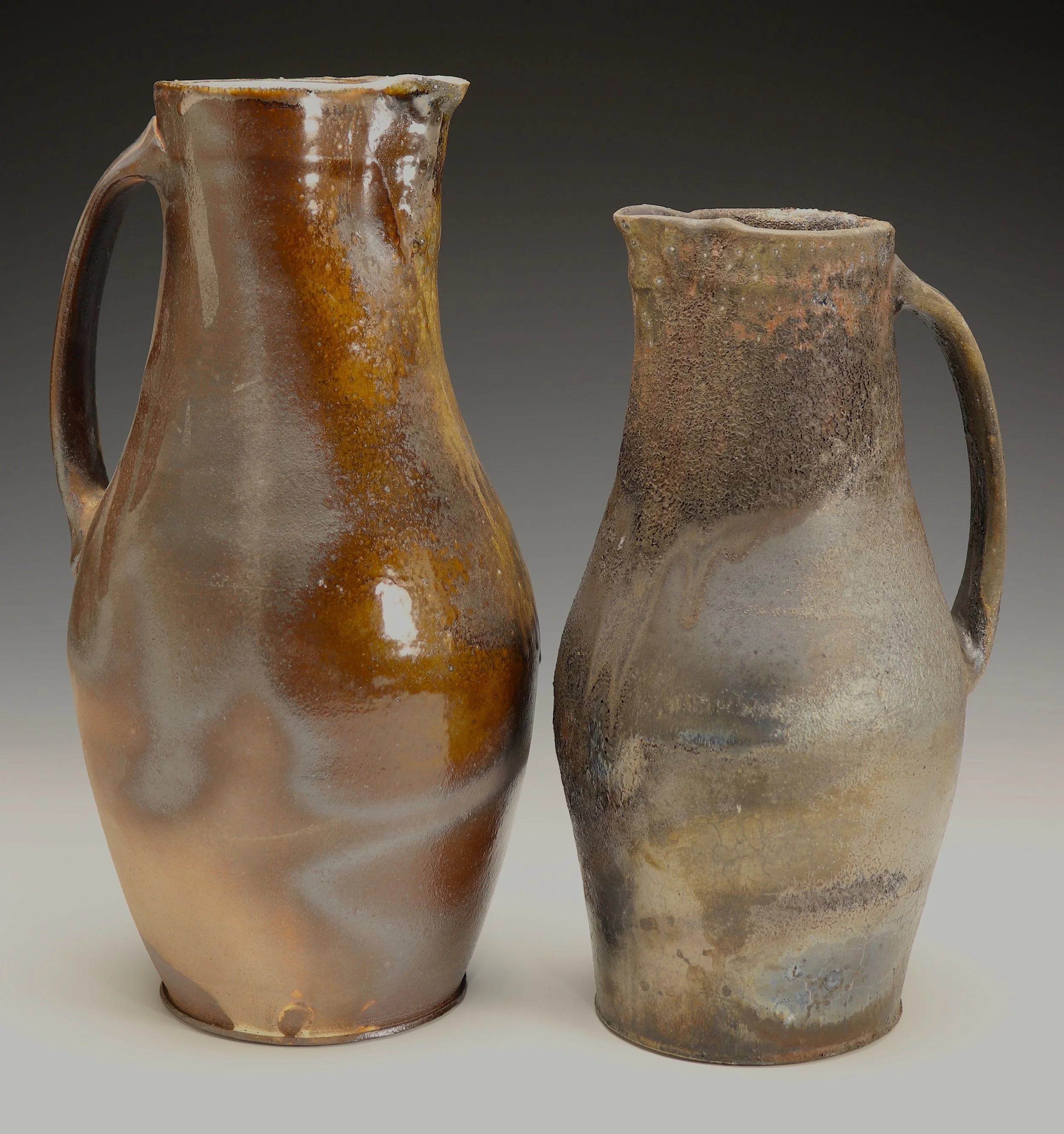 Baskin - 11 Pitchers, wood fired, reduction cooled..JPG