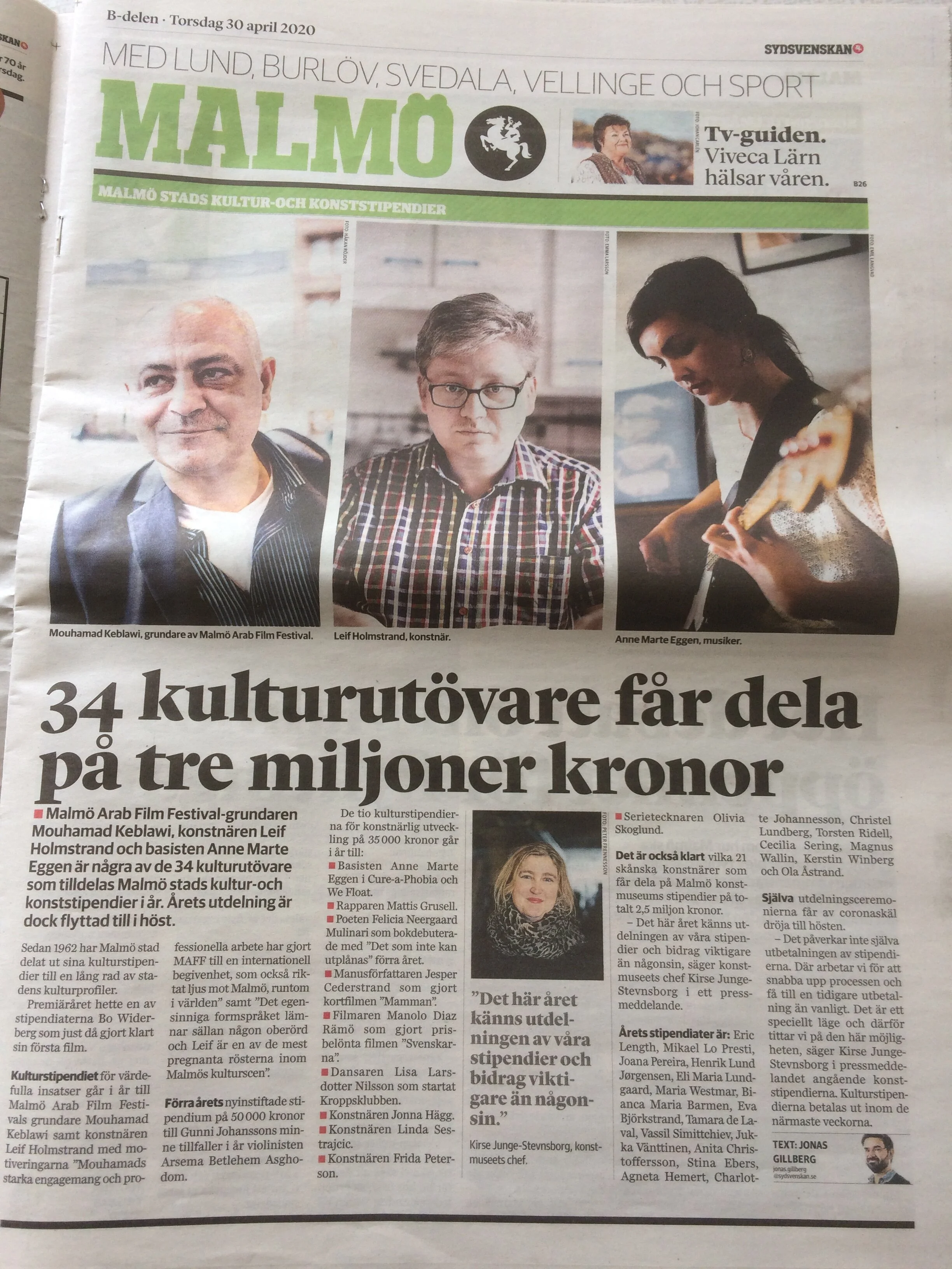 Art grant from Malmö Stad