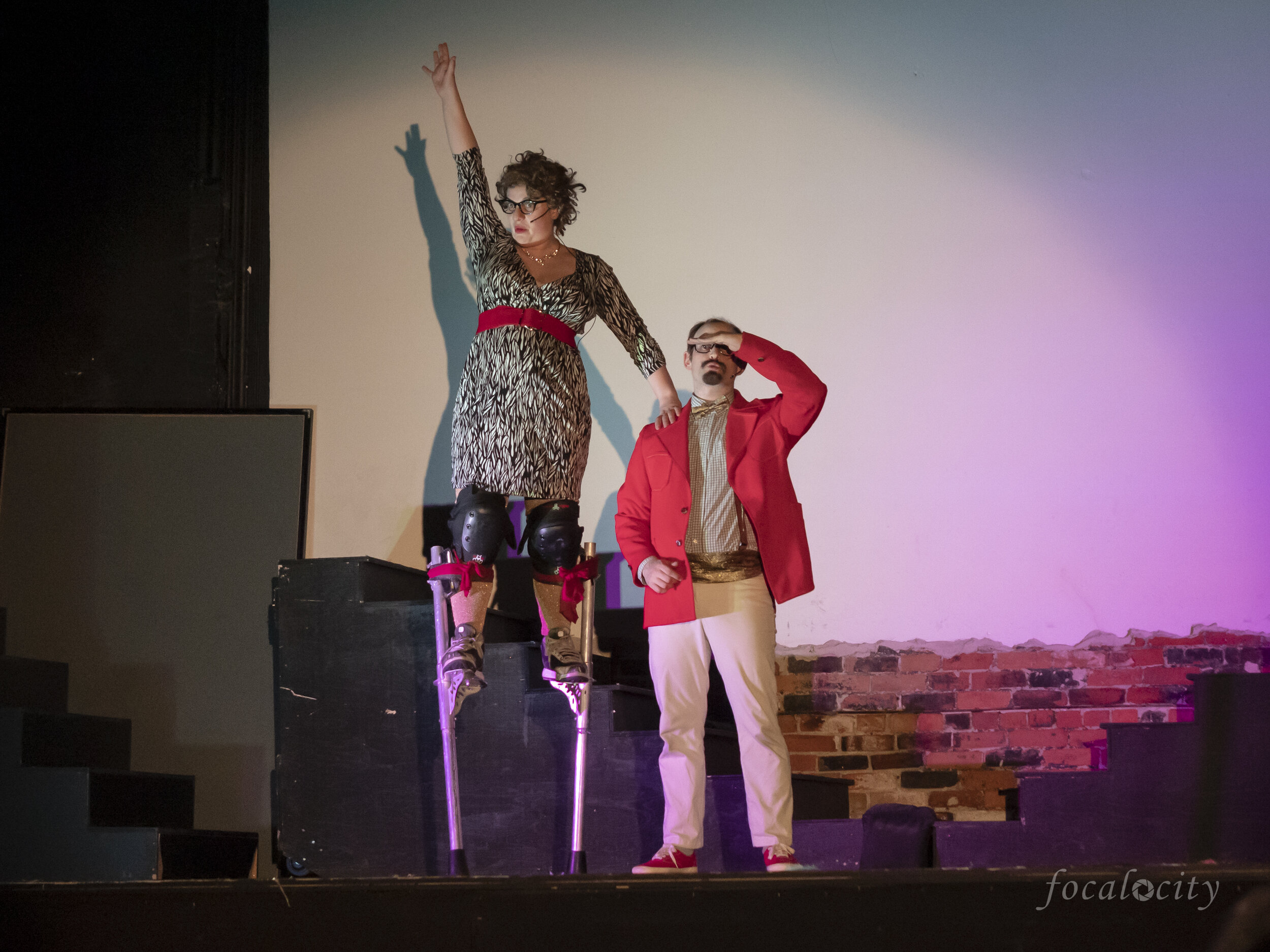  Zita Nyarady &amp; Myque Franz as Philip &amp; Lucinda in Cirque Du Poulet, photo by Lori Ryerson. 