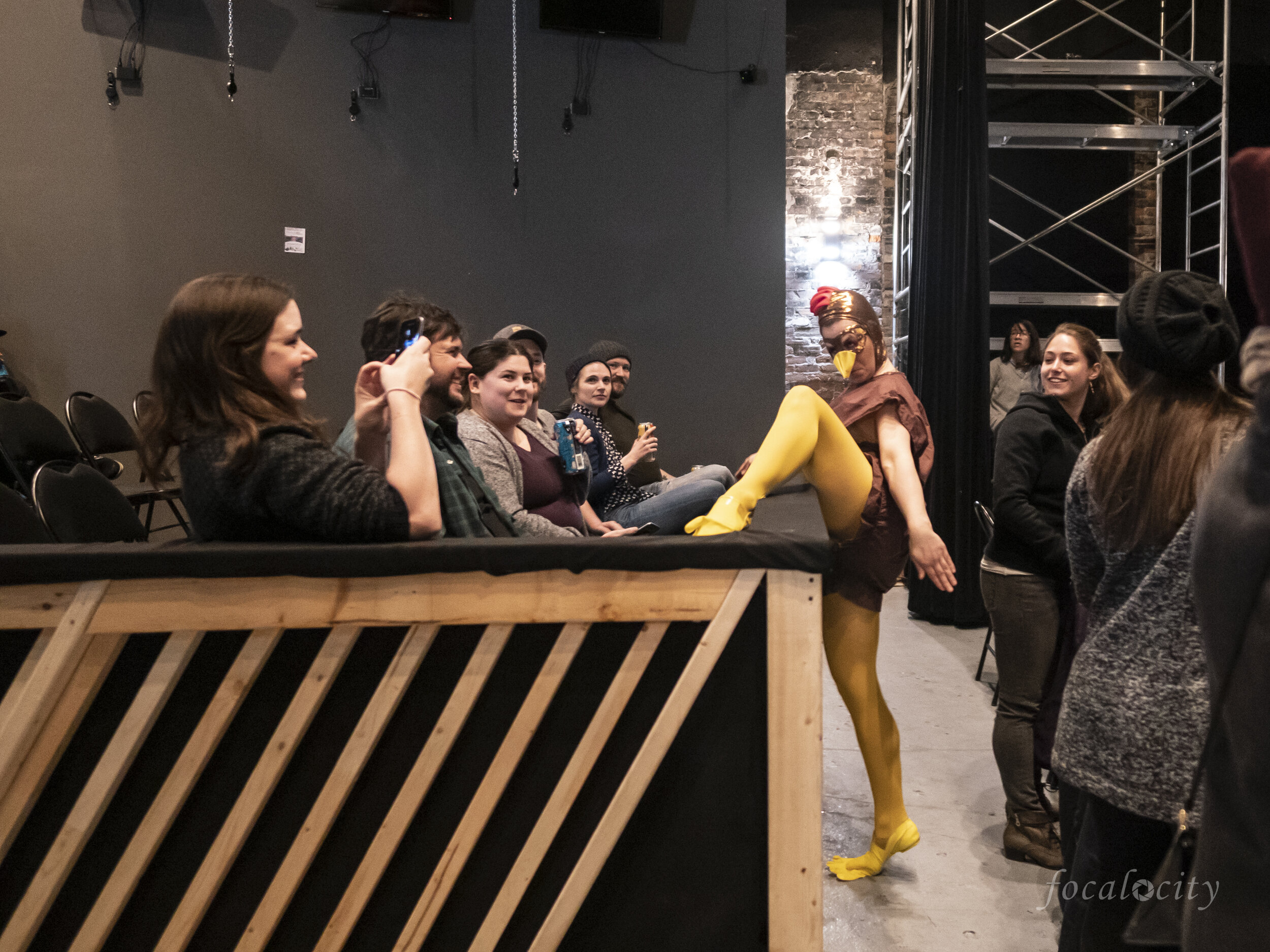  Emily Hughes as a Trellis Arts &amp; Entertainment Circus Chicken in Cirque Du Poulet, photo by Lori Ryerson. 