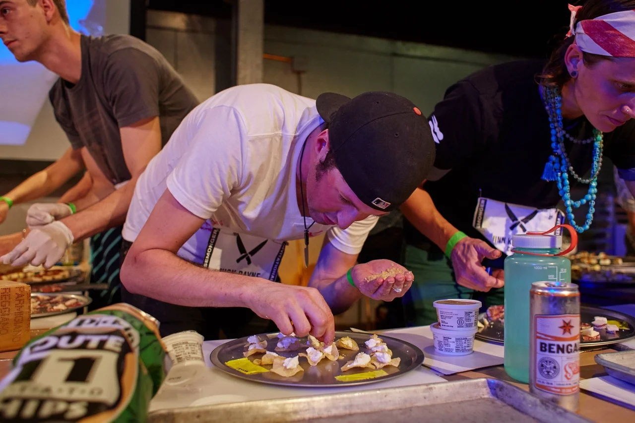 Alex Armstrong, Nick Bayne, Quinn Kenworth and seven other cheesemongers create cheese pairings under time pressure at the Cheesemonger Invitational. STEVE REMICH FOR THE WALL STREET JOURNAL