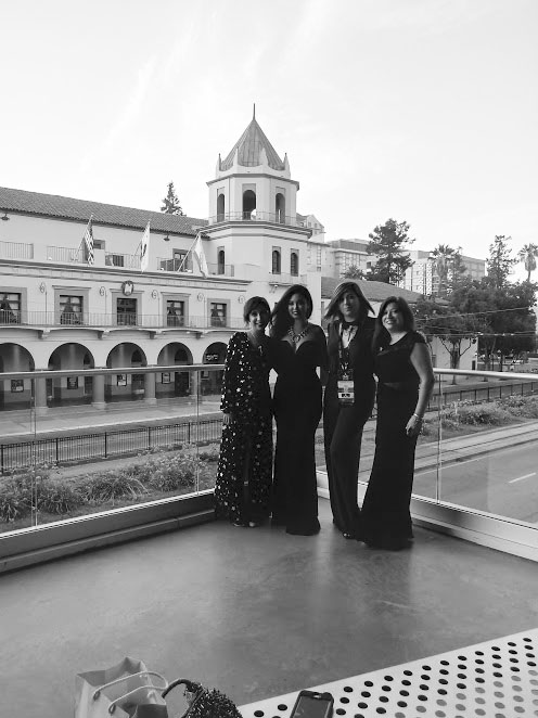 Smok, Vania Soto, Mariana Palova, and Adria Gonzalez all dressed up for Hugo night