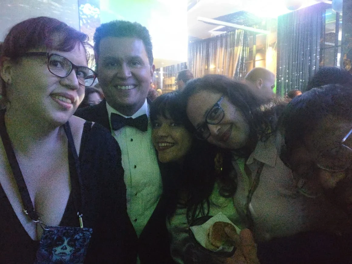 Raquel Castro, John Picacio, Gabriela Damián Miravete, Libia Brenda, and José Luis Zárate at the Hugo Losers Party