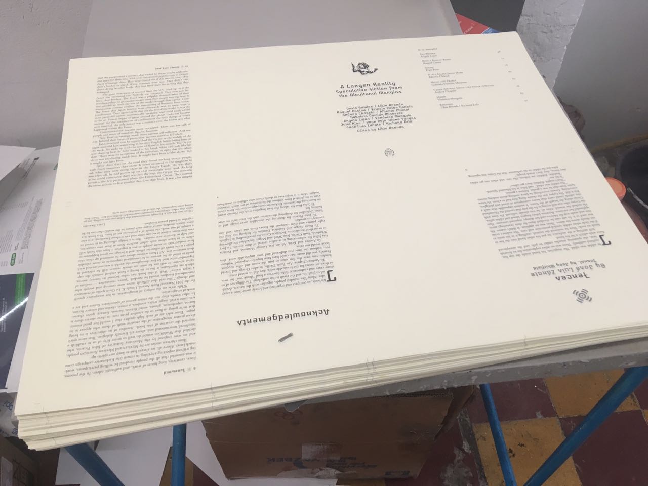 A Larger Reality uncut pages in the middle of book production