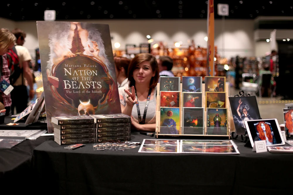 Mariana Palova with Nation of Beasts and her artwork